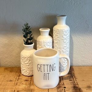 Rae Dunn White 'Getting Fit' Mug